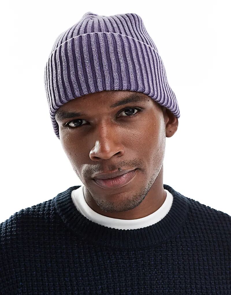 

Ребристая шапочка Cotton On черного и фиолетового цвета