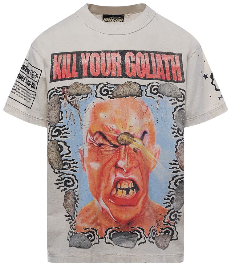 

Футболка Hellstar Kill Your Goliath T-Shirt 'White', кремовый