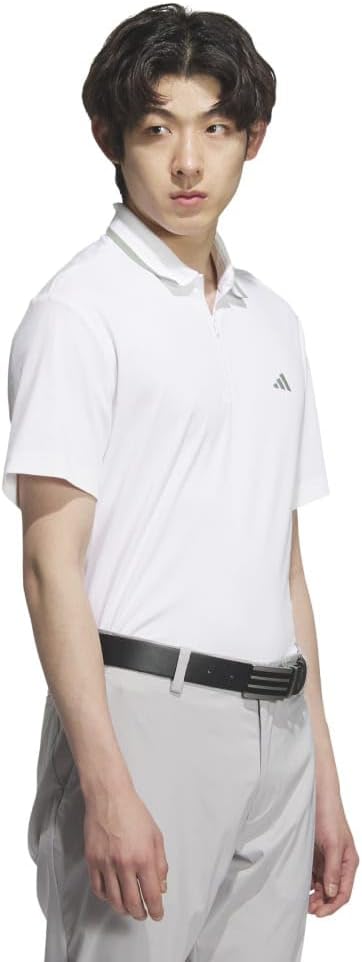 Поло Adidas Golf adizero Twist Knit с коротким рукавом и застежкой-молнией, белый — фото 3