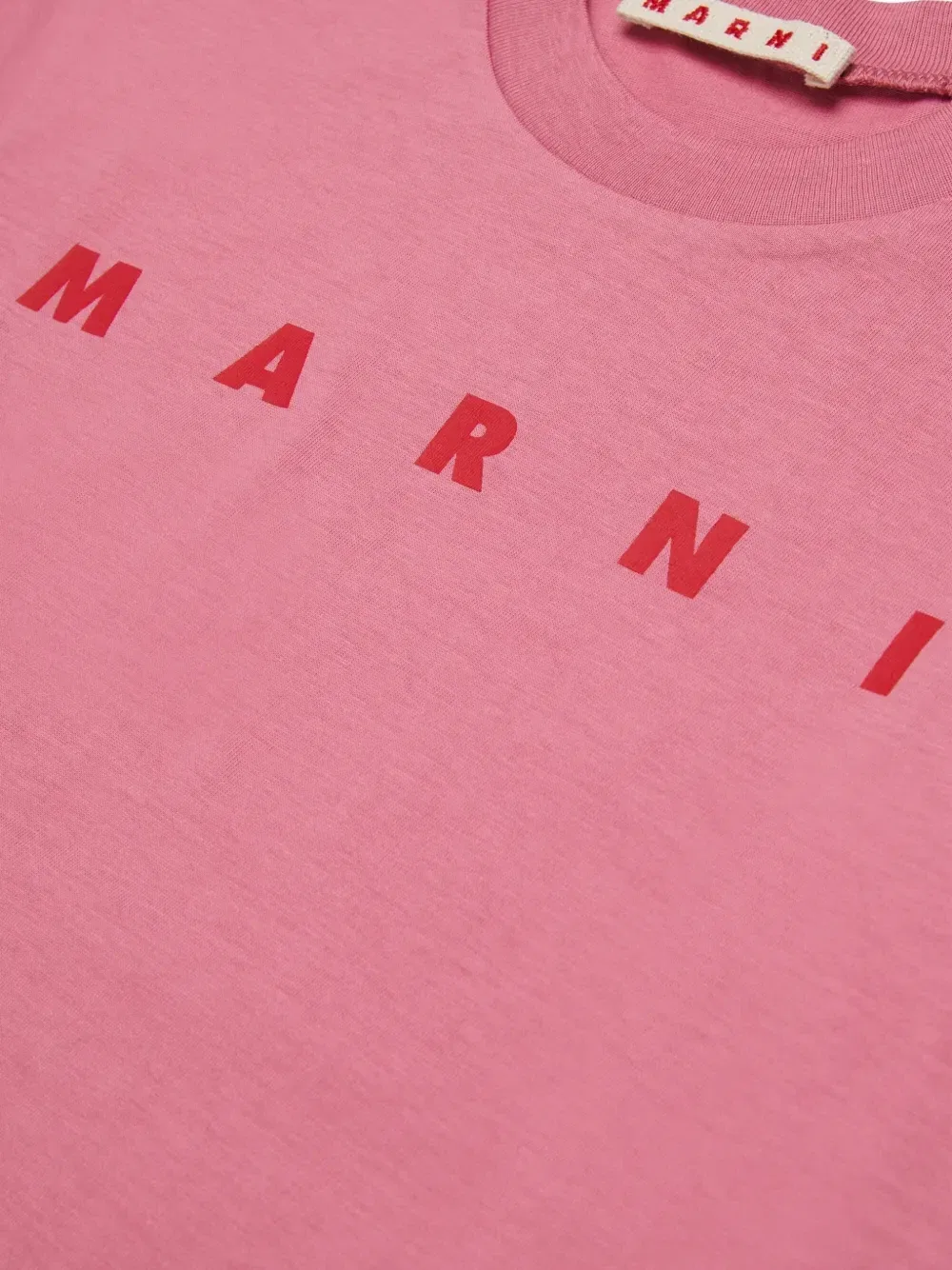 Трикотажная футболка с логотипом Marni Kids, розовый — фото 4