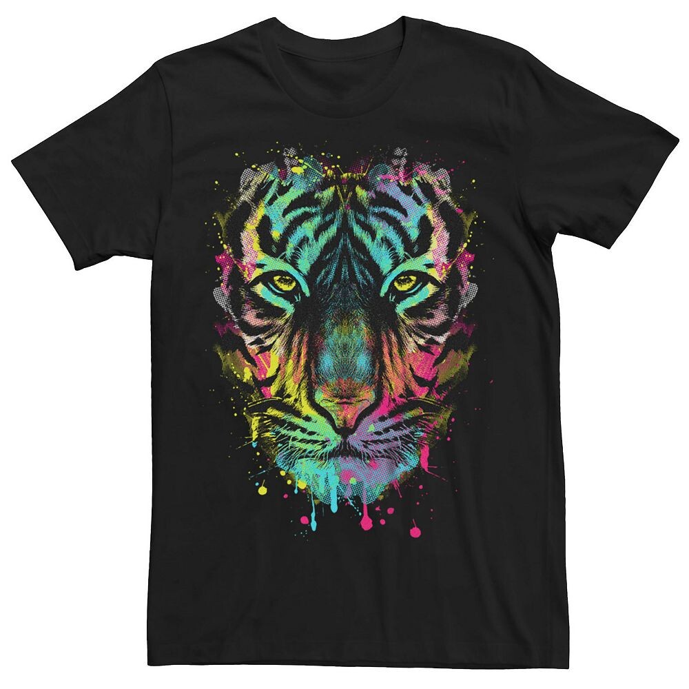 

Мужская футболка с рисунком «Hunting For Colors Tiger Face» Licensed Character, черный