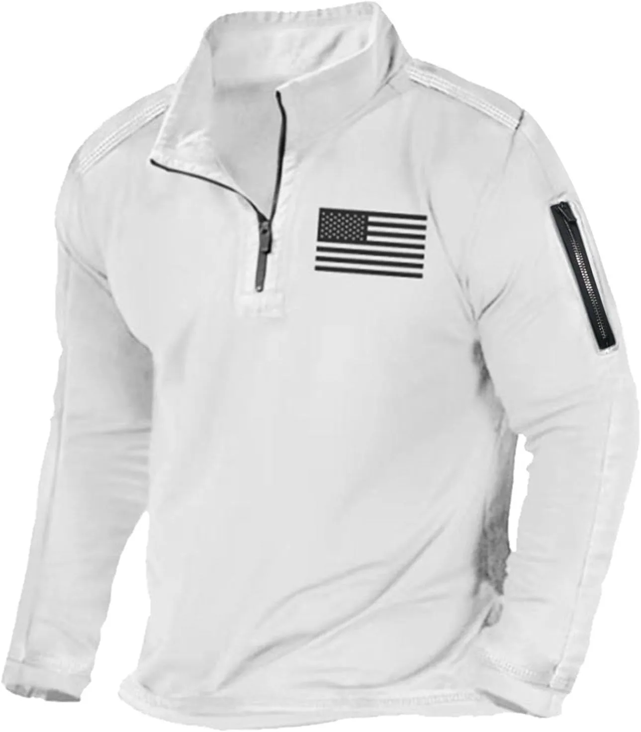 

Мужской пуловер с четвертью молнии и воротником-стойкой