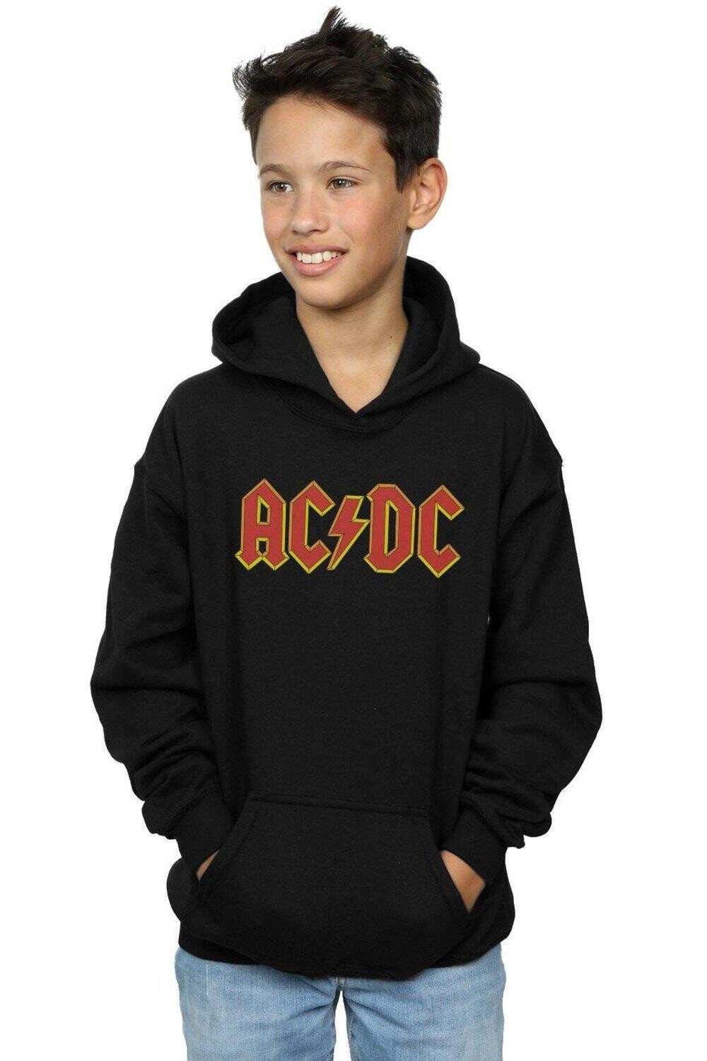 

Красный худи с логотипом AC/DC, черный