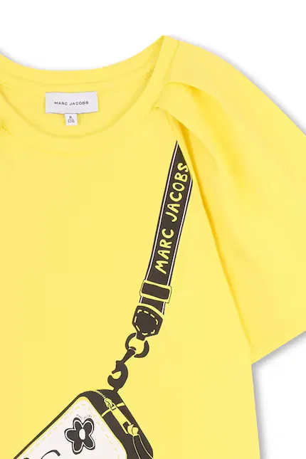 Платье для девочки из хлопка Marc Jacobs, желтый — фото 4