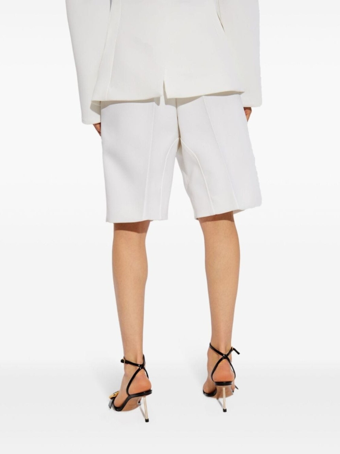 Jacquemus шорты с завышенной талией и складками, белый — фото 4