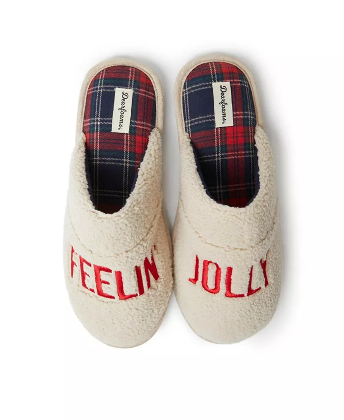 

Мужские тапочки Tyler Novelty Holiday Christmas Scuff Dearfoams, коричневый/бежевый