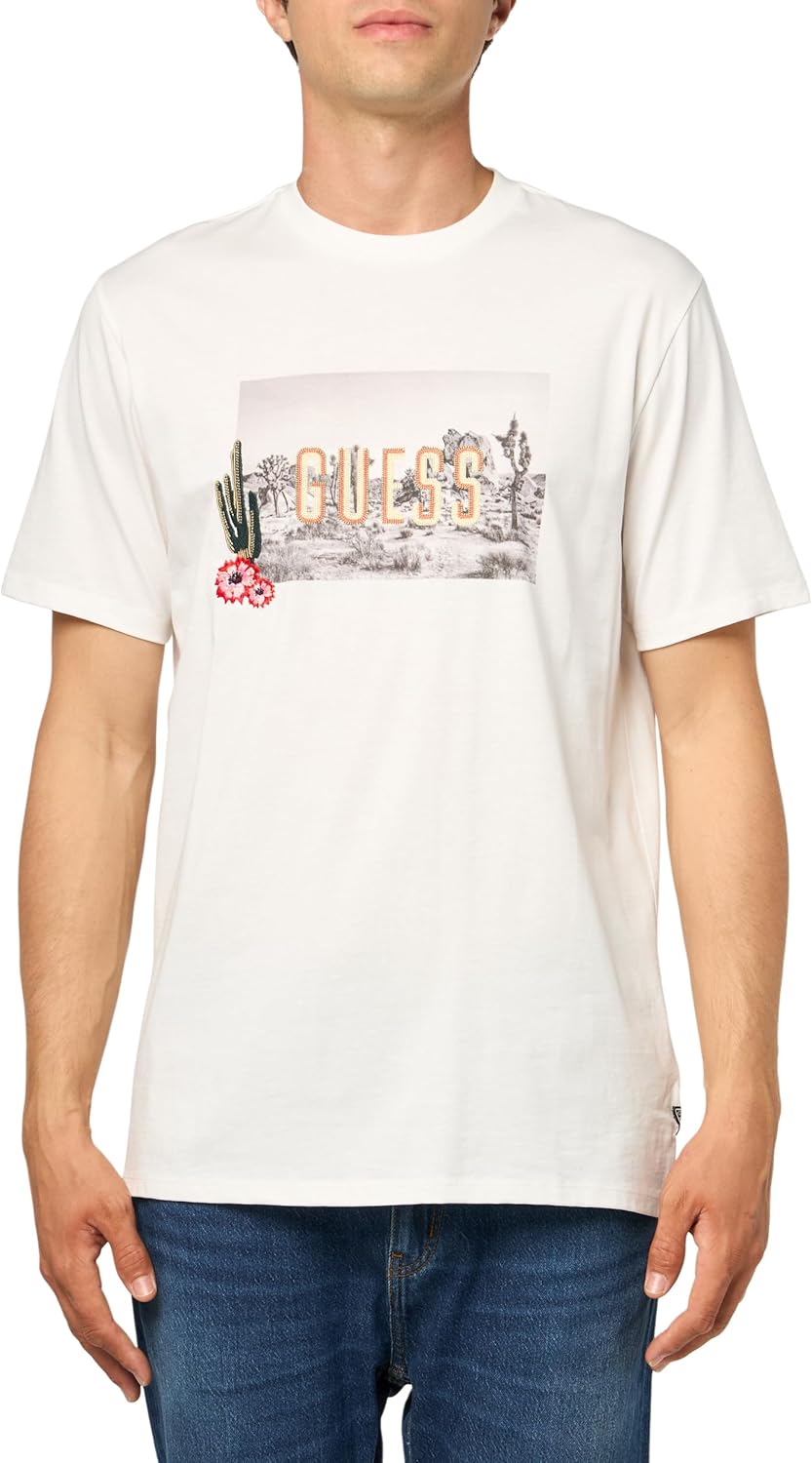 

Мужская футболка GUESS Eco с коротким рукавом «Кактусовый сад», Salt White, Белый, Мужская футболка GUESS Eco с коротким рукавом «Кактусовый сад», Salt White