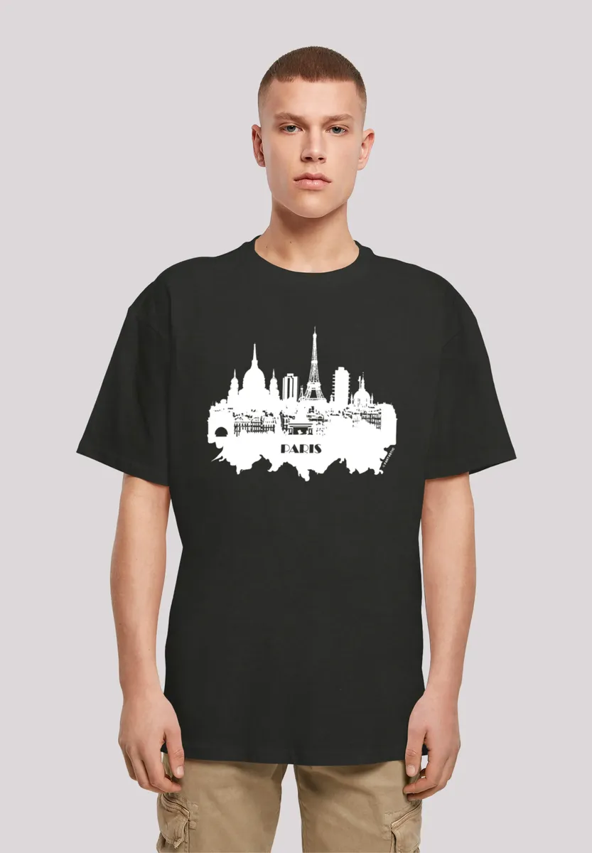 

F4NT4STIC Футболка "PARIS SKYLINE OVERSIZE TEE", принт, черный