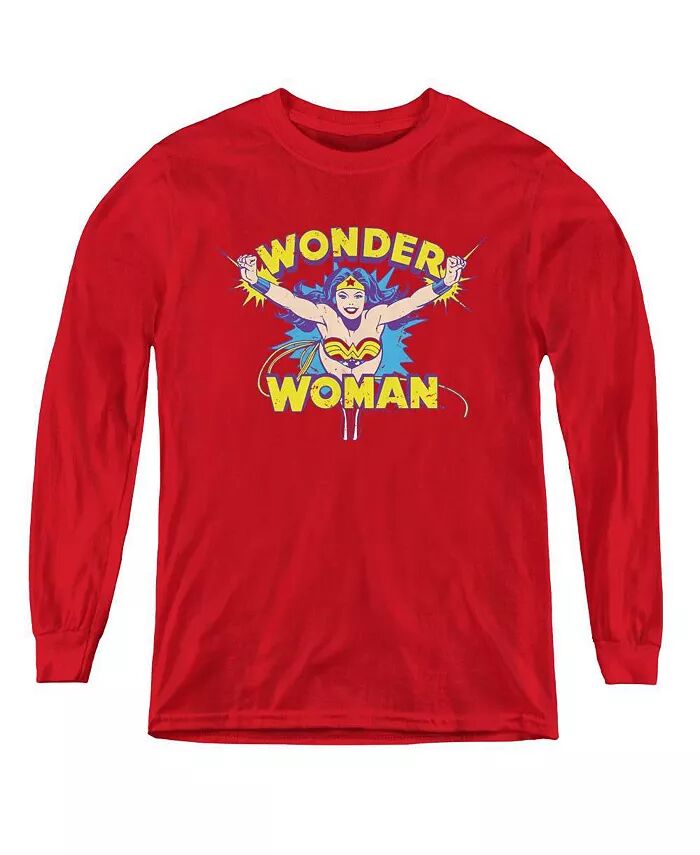 

Свитшот с длинным рукавом для мальчиков и молодежи Flying Through DC Comics, красный