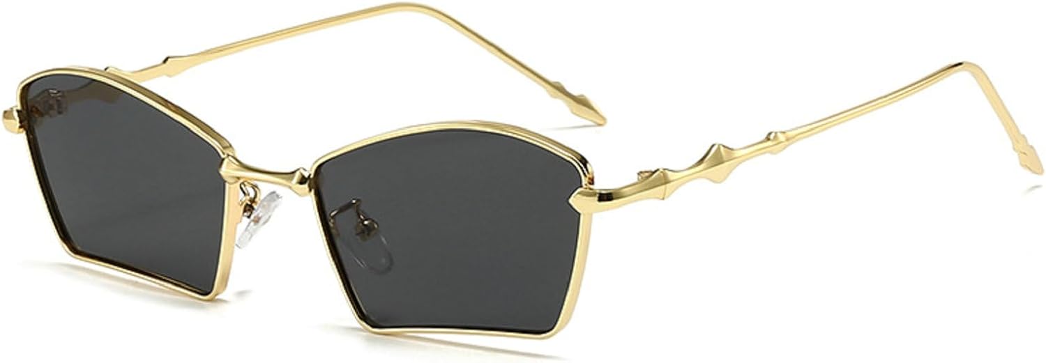 

Ретро-солнцезащитные очки неправильной квадратной формы для женщин, 2024 год, уникальная веерообразная форма, панк-стиль Y2K, маленькая оправа, модные квадратные солнцезащитные очки N45 mincl, Gold Gray