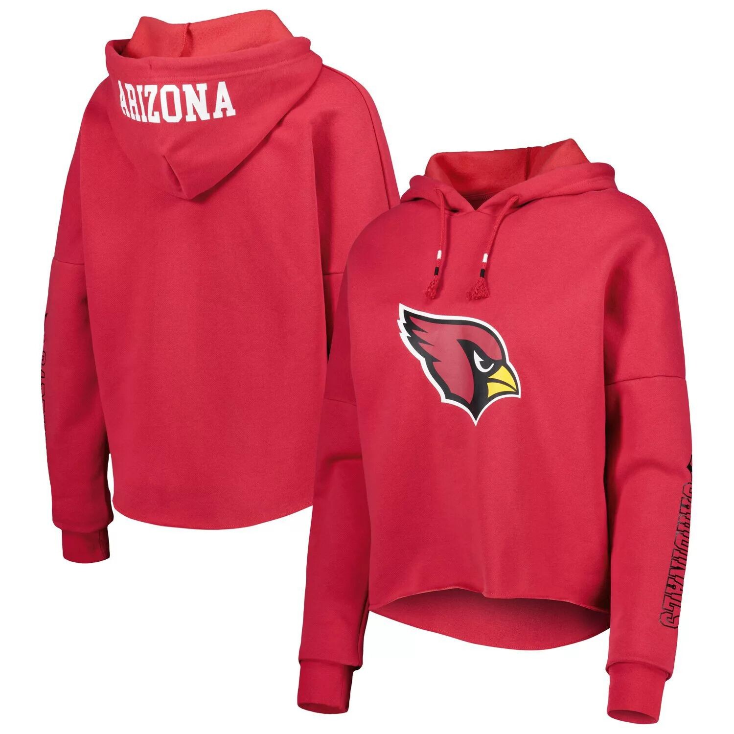 

Женский пуловер с капюшоном и рукавами из фольги New Era Cardinal Arizona Cardinals New Era