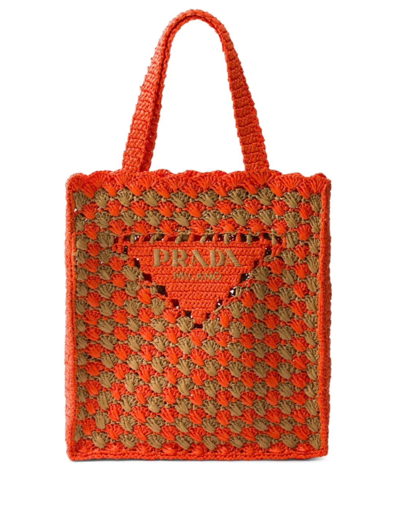 

Prada сумка-тоут в технике кроше, оранжевый