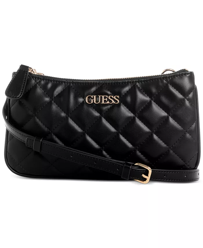

Стеганая сумка через плечо Tinsley с тремя отделениями GUESS, черный