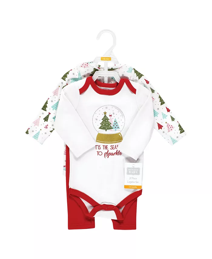 Детский комплект для девочек Hudson из хлопка: боди и штанишки Hudson Baby, красный — фото 2