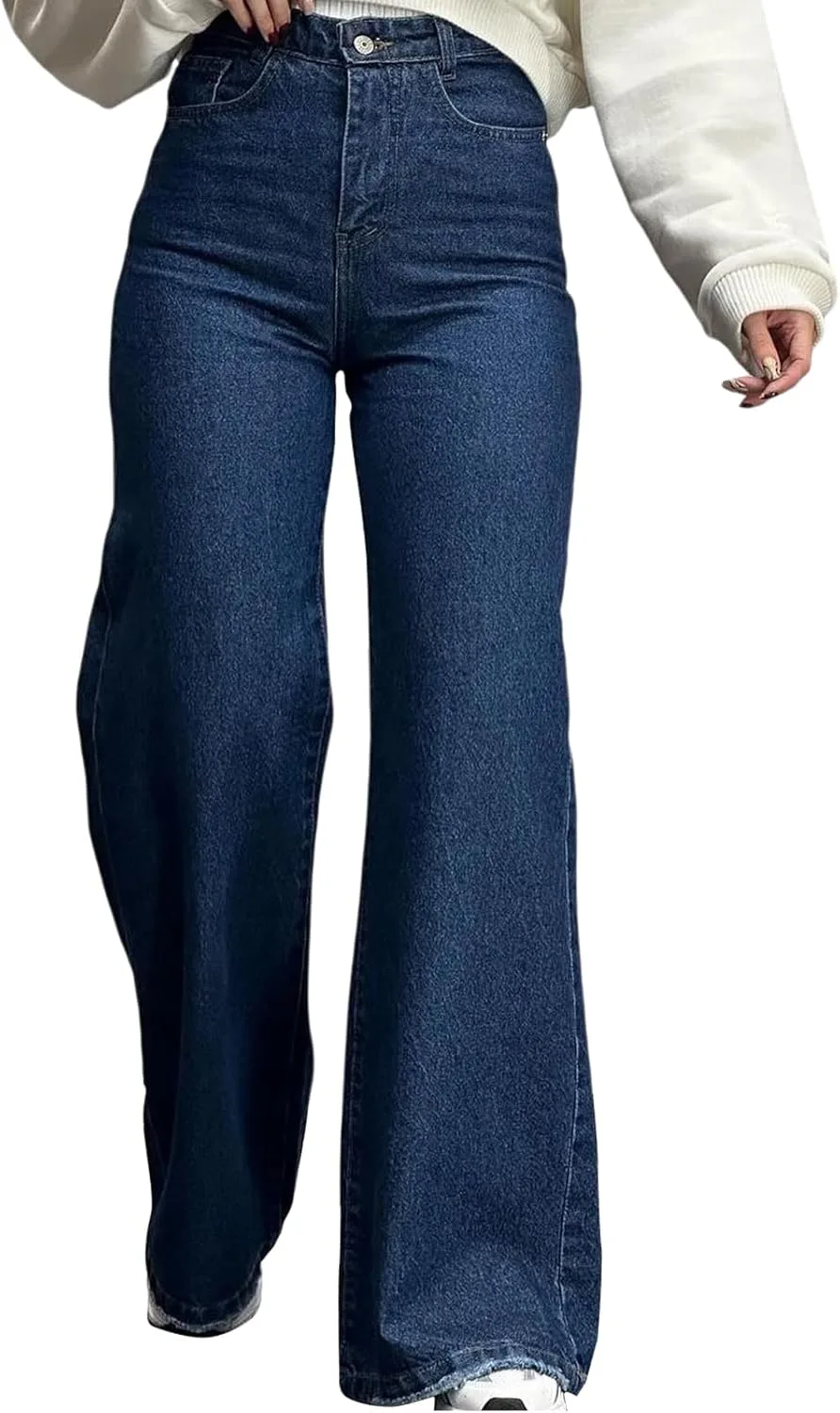 

Женские джинсы Wide Leg с высокой посадкой, свободные и эластичные GarRela