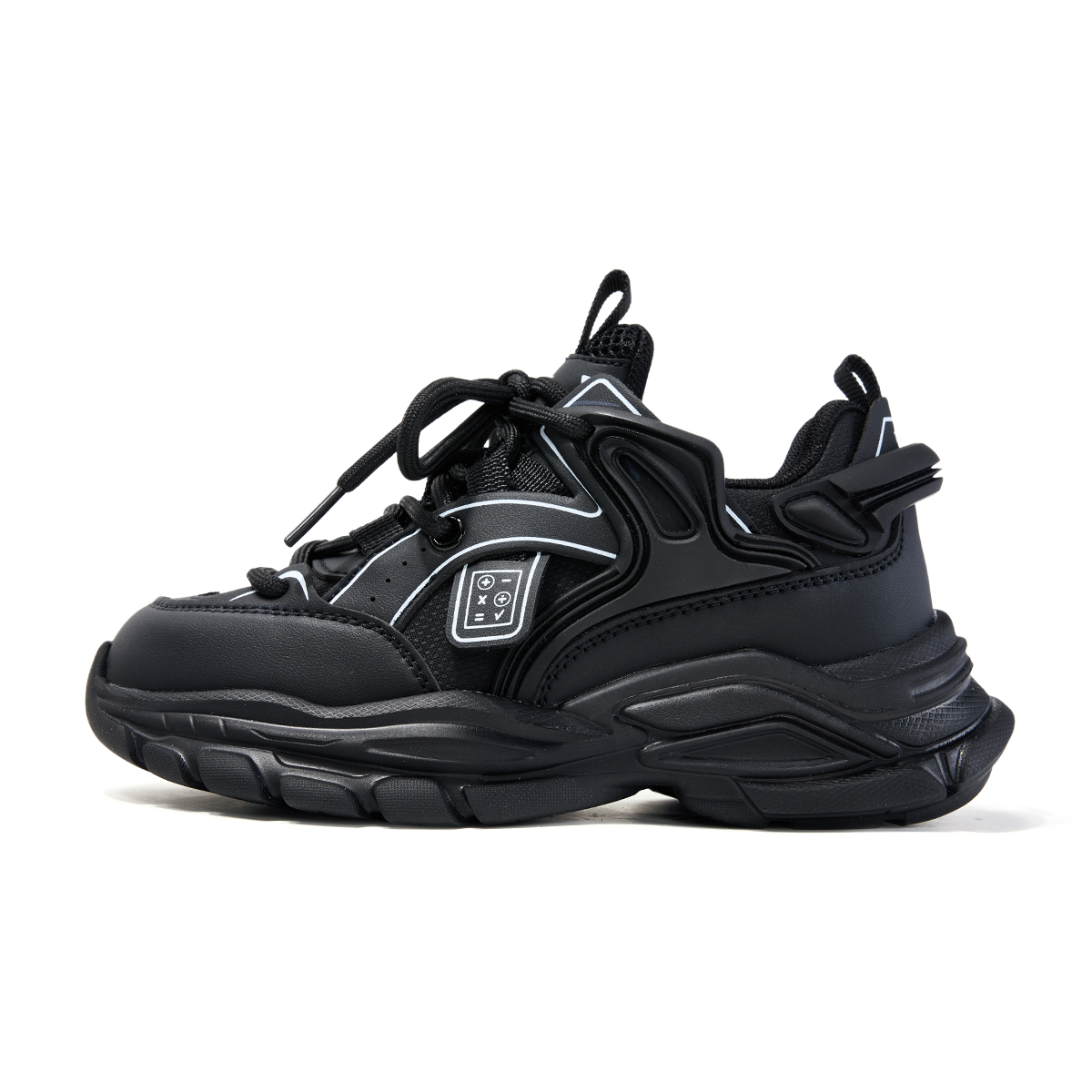 

Нескользящие низкие детские кроссовки для повседневной носки PSY, Black Unlined Mesh