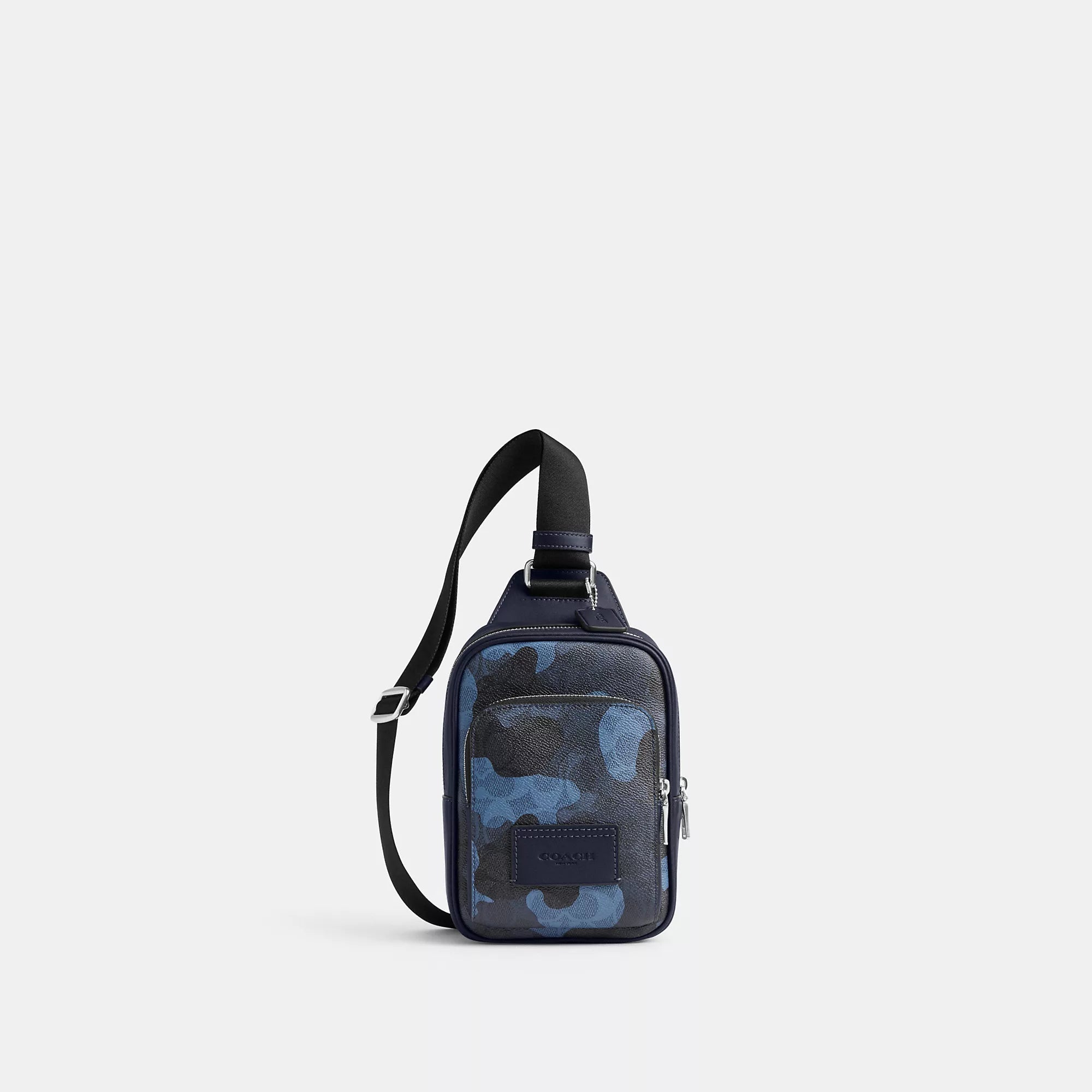 

Сумка-слинг Racer от Coach Outlet в фирменном камуфляжном принте, серебряный