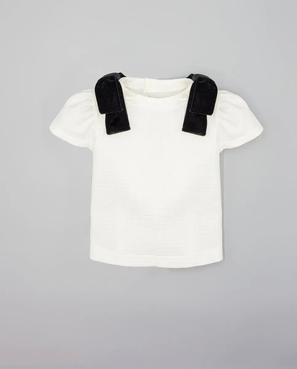 

Хлопковая детская рубашка Fina Ejerique, белый/черный