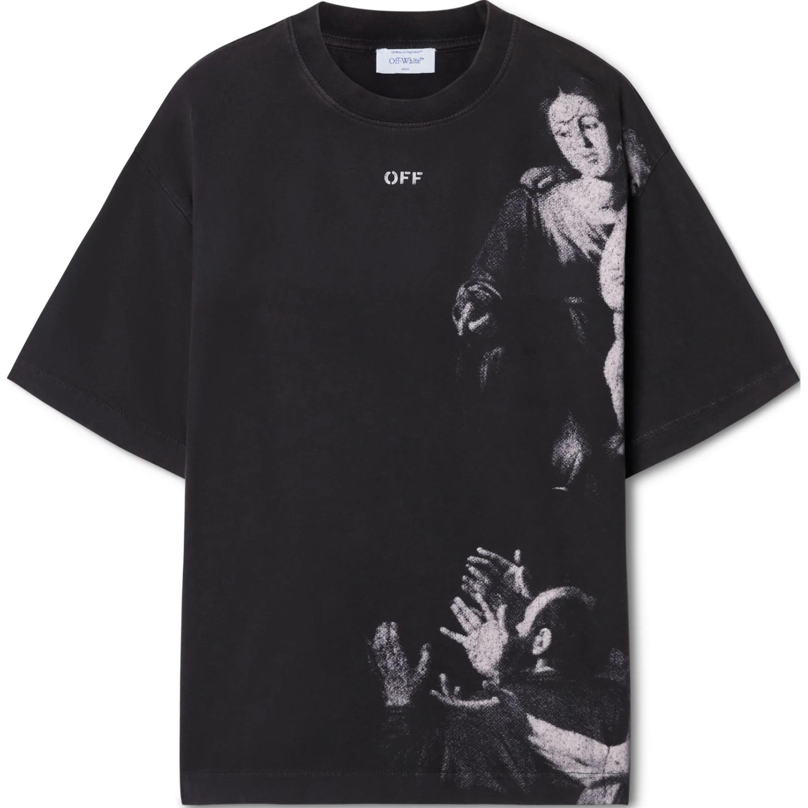Размытая Мэри Скейт Футболка с Коротким Рукавом OFF-WHITE, Черный — фото 2