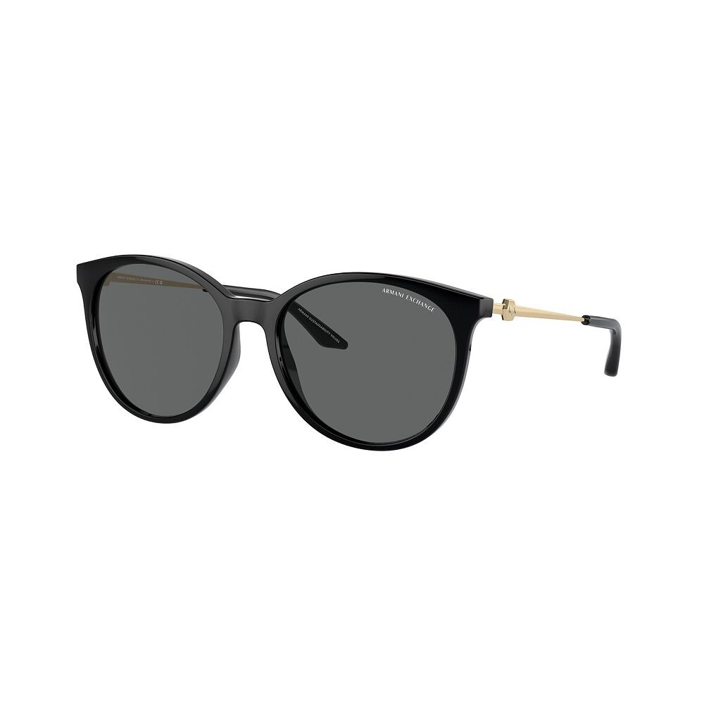 

Женские солнцезащитные очки «кошачий глаз» Armani Exchange 0AX4140S 55 мм, цвет Shinyblack
