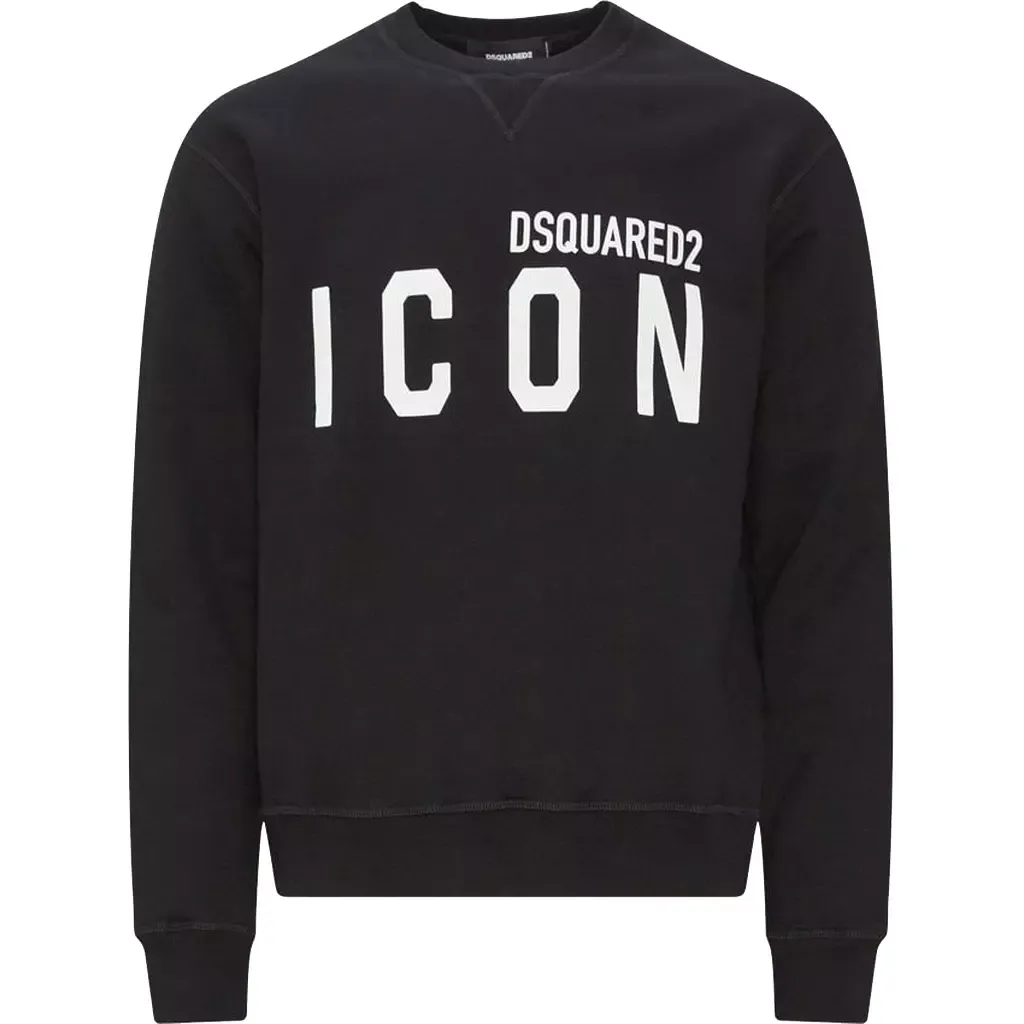 

Шикарная черная хлопковая толстовка с логотипом Dsquared2