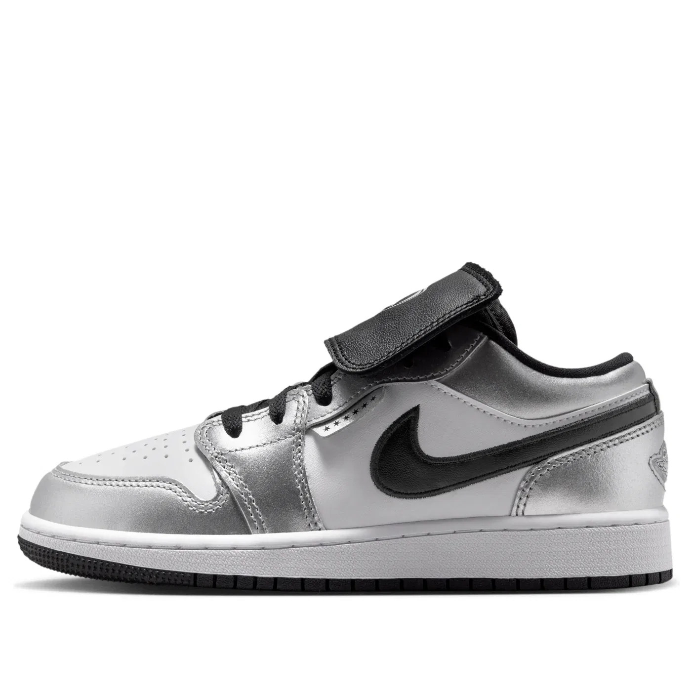 Кроссовки Air Jordan 1 Low SE 'White Black Metallic Silver' IR2310-100, серебро