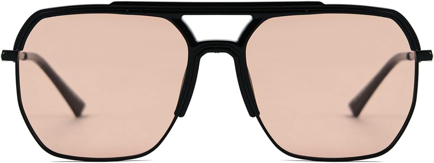 

Солнцезащитные очки Helena Double Bridges женские, модель Pilot, винтажные, градиентные, цвета шампанского, защита от УФ-излучения UV400; мужские модные квадратные солнцезащитные очки, C7