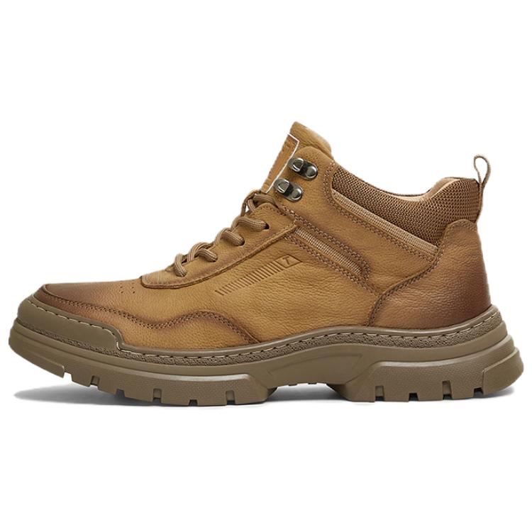 Повседневные кожаные туфли мужские Mid top Black/Earth Yellow Tata, Earth желтый (Unlined) — фото 3