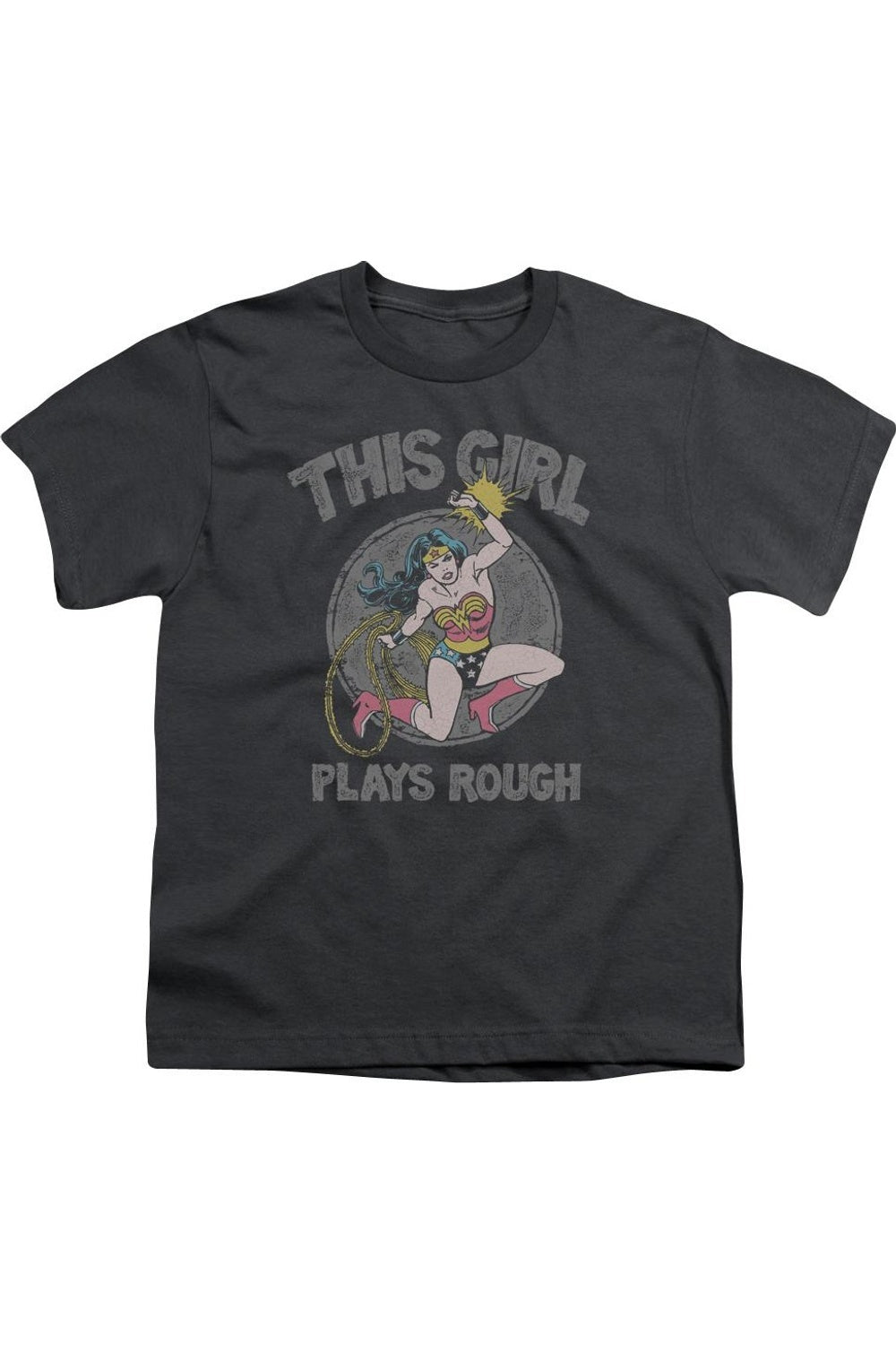 

Футболка DC Comics с коротким рукавом для детей "Plays Rough" Gildan, Charcoal