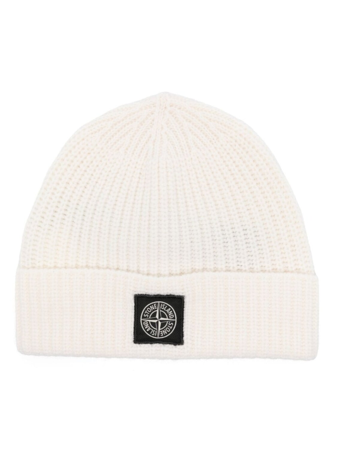 

Stone Island шапка бини с нашивкой Compass, белый