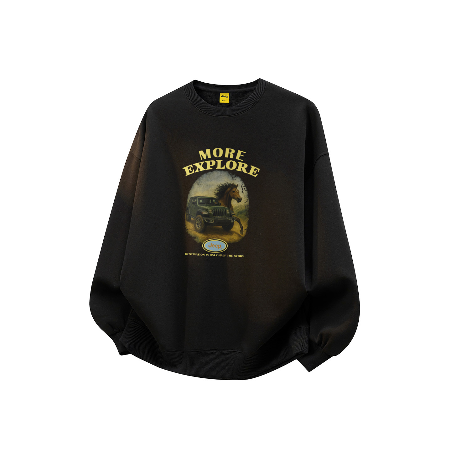 

Свитшот Unisex Crew Neck Thickened Regular Jeep, pure черный