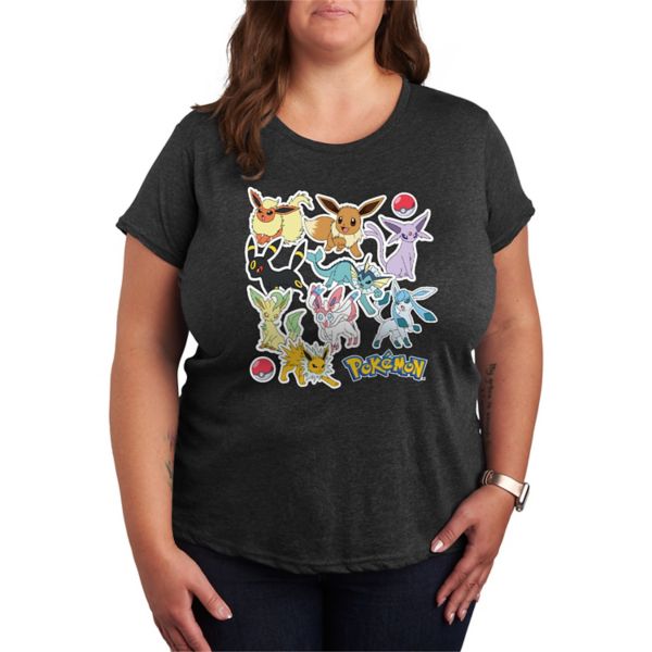 

Женская футболка с наклейками Pokemon Eevelution Licensed Character, серый