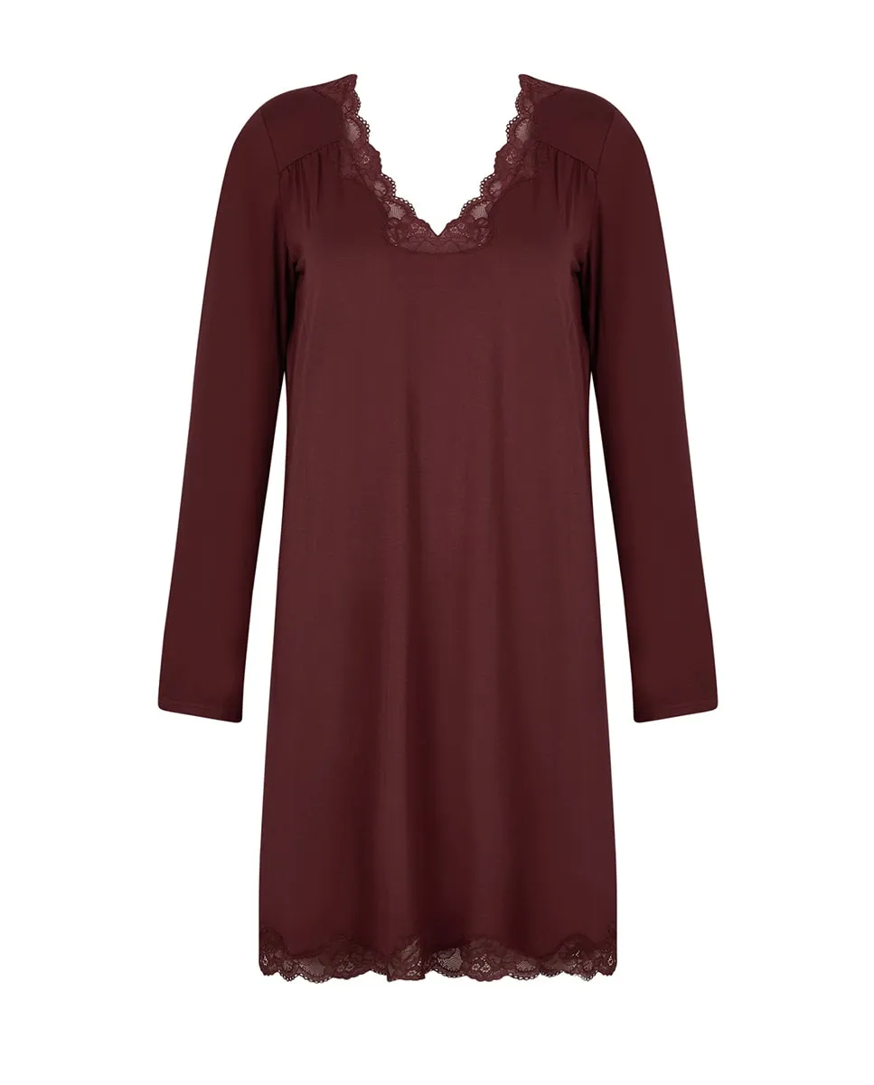 

Ночная рубашка с длинными рукавами из модала Antigel, темно-коричневый