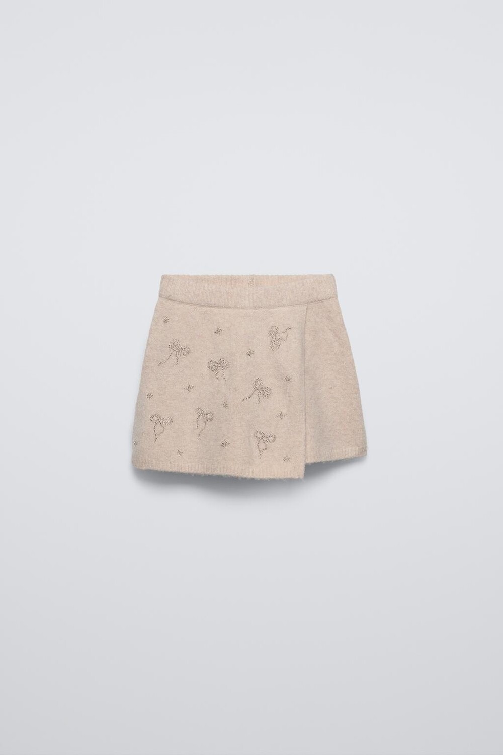 

Бермудская шорт-юбка с бисером ZARA, средний экрю