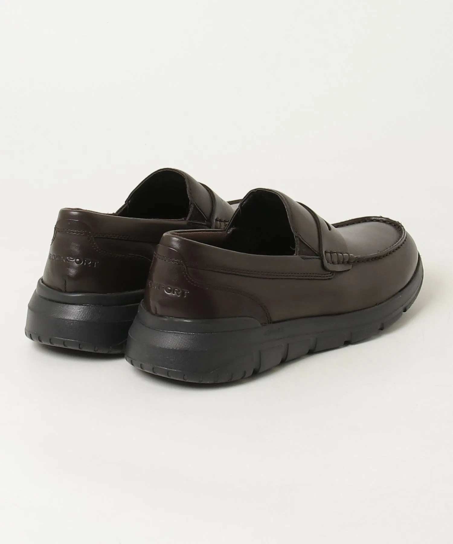 Мужские кожаные лоферы ROCKPORT JAYCE тёмно-коричневые — фото 2