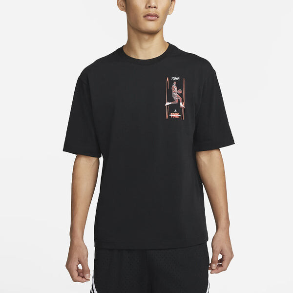 Футболка Air Jordan Flight Heritage '85 Pattern Printing Short Sleeve Black, мультиколор — фото 3
