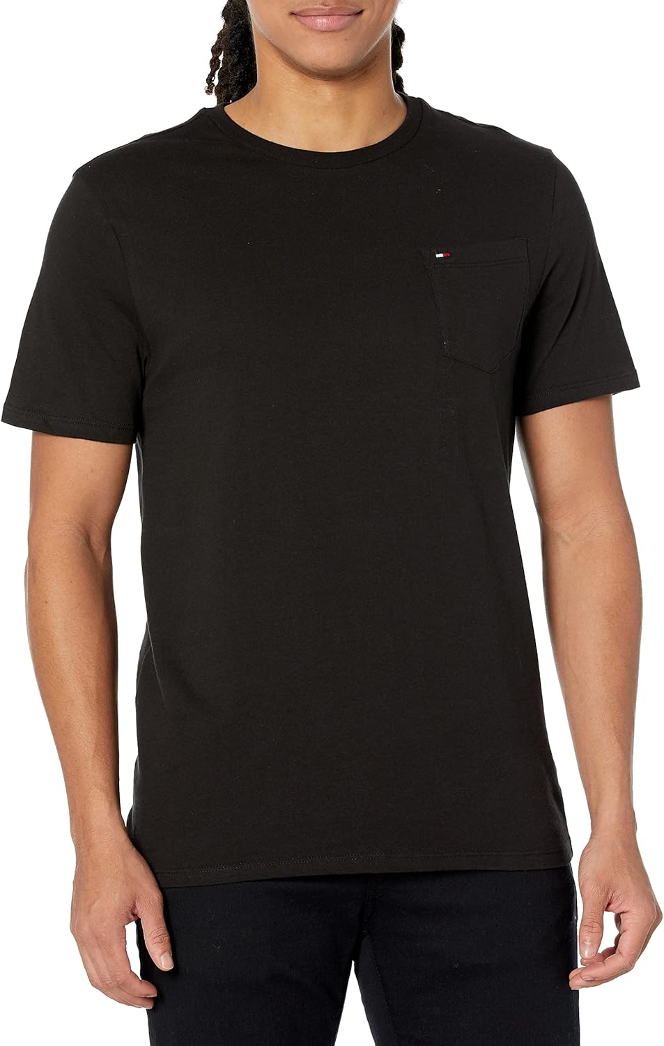 

Мужская футболка Tommy Hilfiger Essential с коротким рукавом, круглым вырезом и карманом, Dark Sable