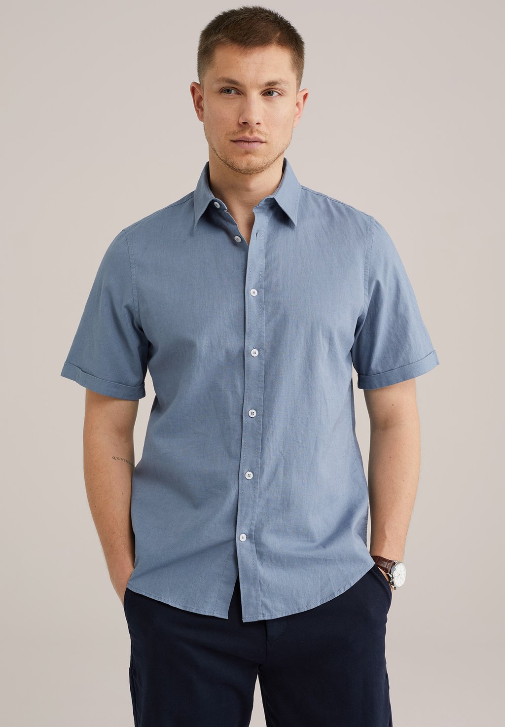 

Рубашка REGULAR FIT VAN MIX WE Fashion, синий
