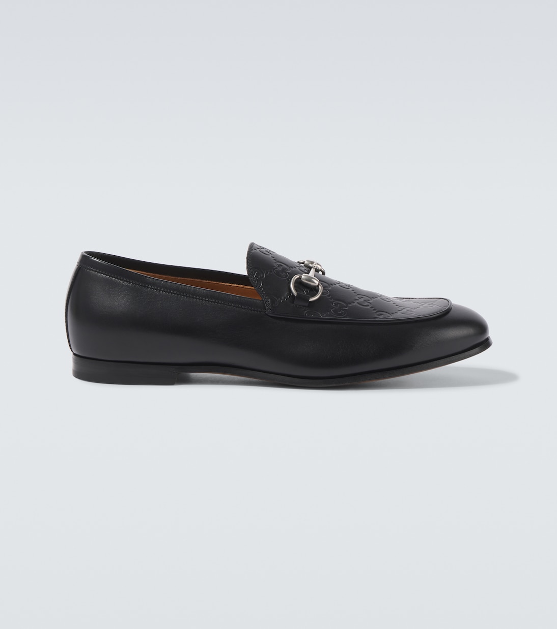 

Лоферы из тисненой кожи с подвеской Horsebit GG Gucci, черный