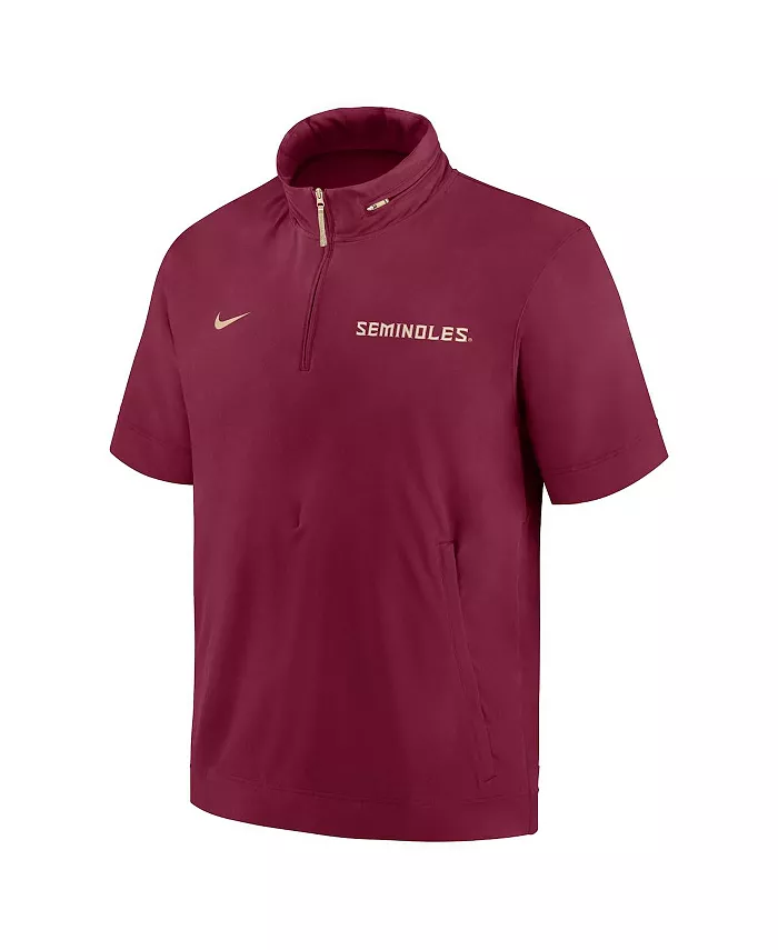 Мужская гранатовая толстовка-полузип Florida State Seminoles 2024 Sideline Coach с короткими рукавами Nike — фото 3