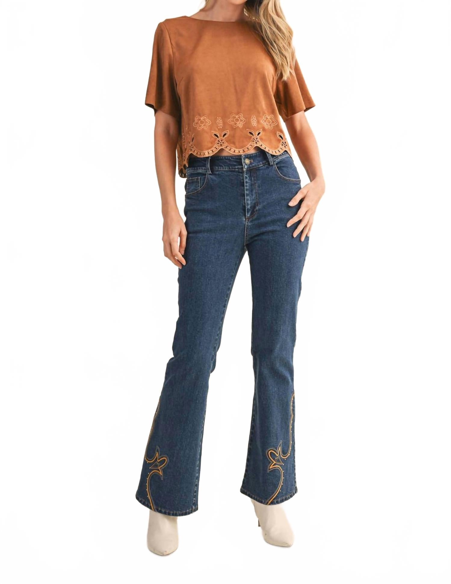 

Топ с короткими рукавами и вырезом на замшевой подкладке цвета кэмел Klesis, коричневый