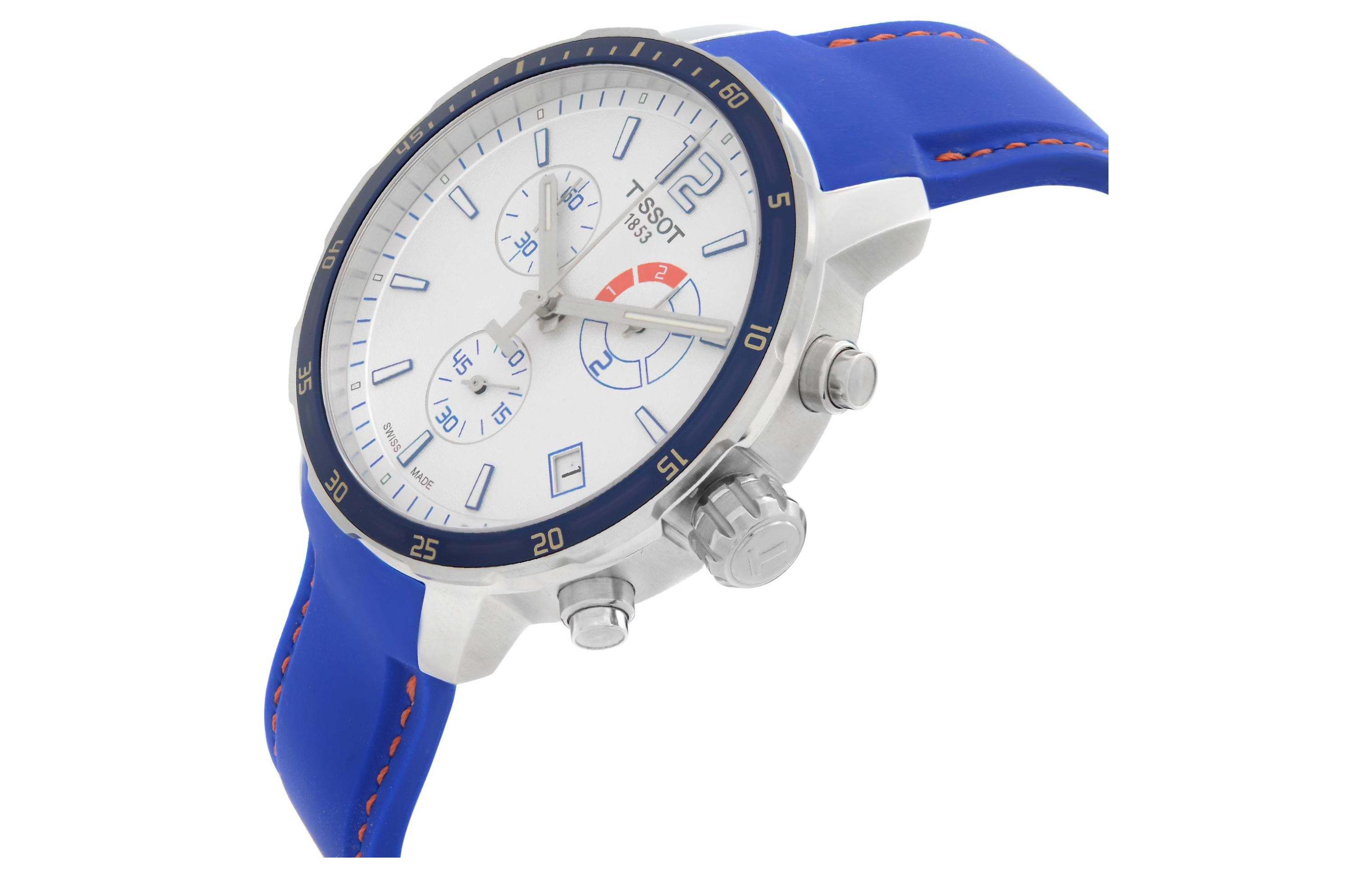 

Часы мужские Time Jog Collection с кварцевым механизмом, корпус из нержавеющей стали 42 мм, белый циферблат, ремешок из силикона TISSOT