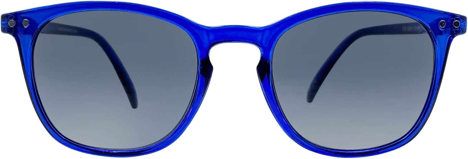 

Солнцезащитные очки для чтения In Style Eyes Sidekick с полупрозрачными линзами, полностью тонированные, для мужчин и женщин, с пружинным шарниром для комфортного ношения, Blue