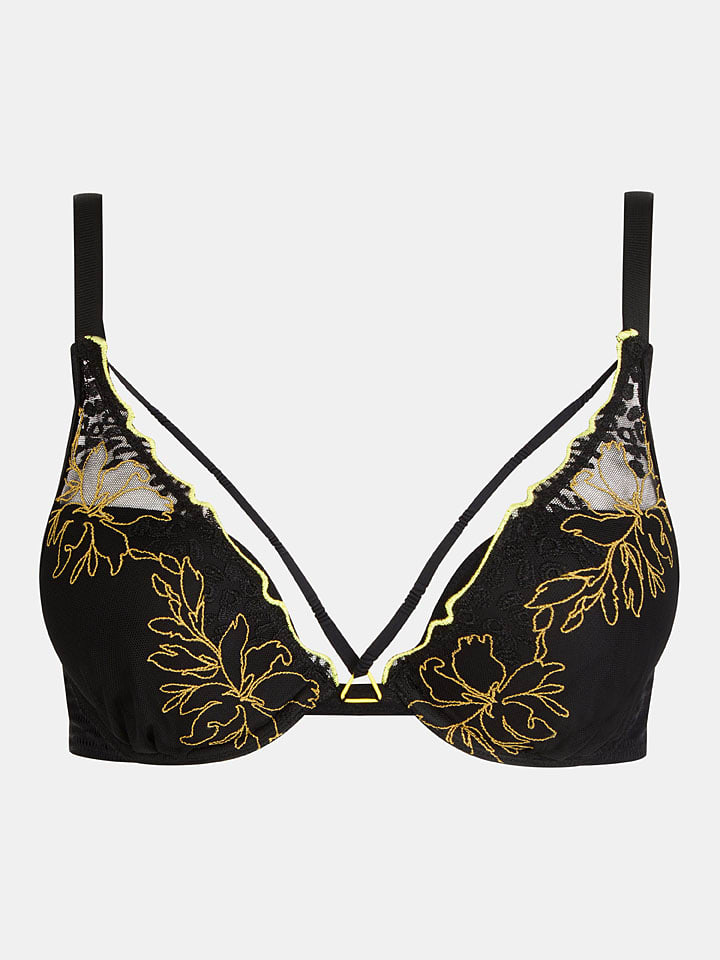 

Chantelle Бюстгальтер пуш-ап, черно-горчичный