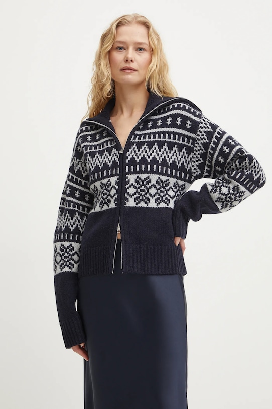 

Шерстяной свитер SALOUISA Samsoe Samsoe, темно-синий