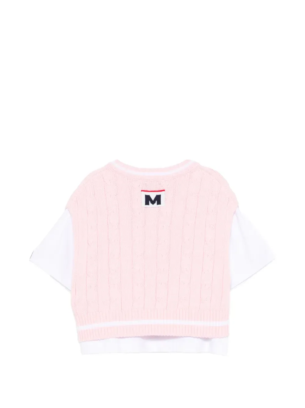 Футболка в технике «косы» Msgm Kids, розовый — фото 2