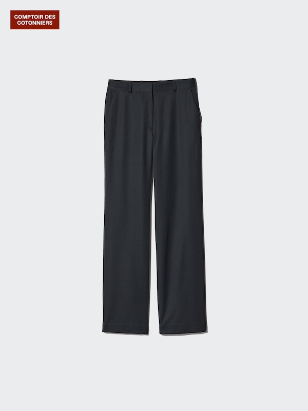 Прямые шерстяные брюки Uniqlo, 09 black — фото 3