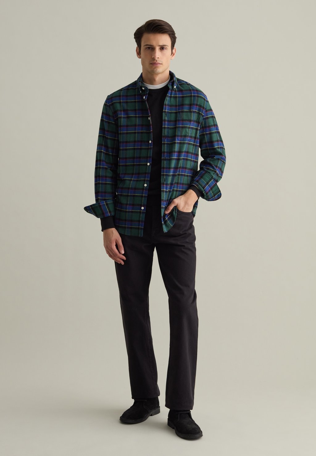 

Рубашка WITH CHECK PATTERN AND BUTTON-DOWN COLLAR PIOMBO, синий