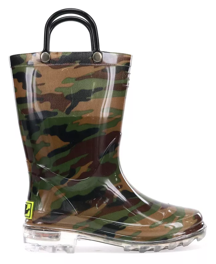 

Детские и мальчиковые дождевые сапоги с подсветкой Camo Western Chief, зеленый