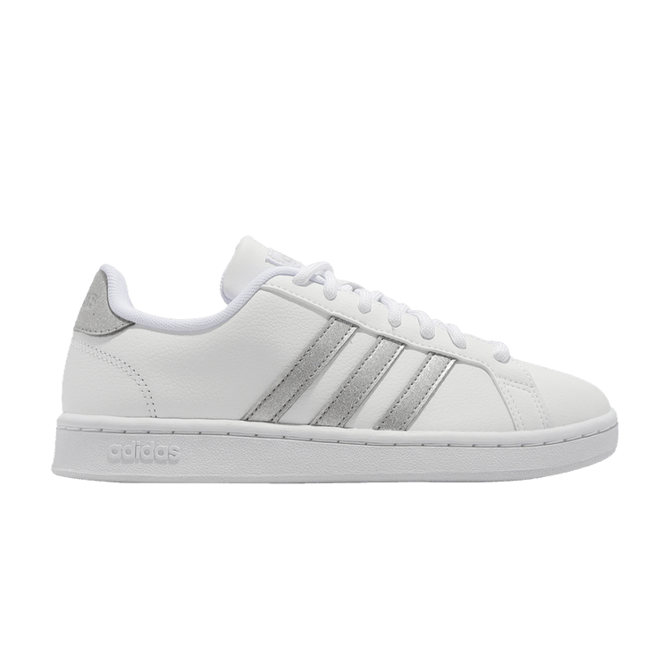 

Кроссовки adidas Grand Court 'White Silver Metallic', белый